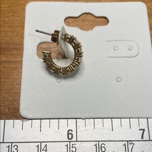 Gold Textured Split Hoop Earring